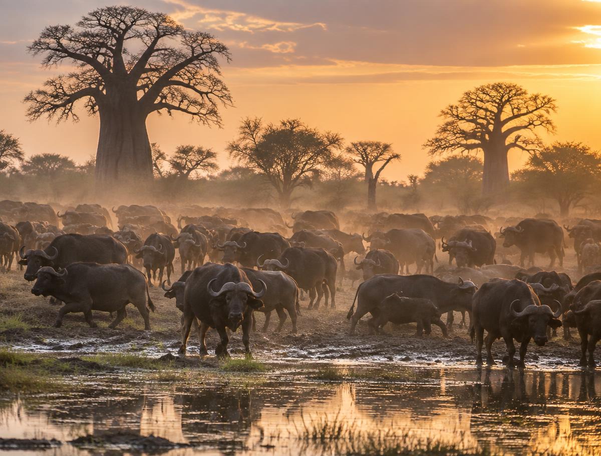 Buffalo herd in Tarangire National Park